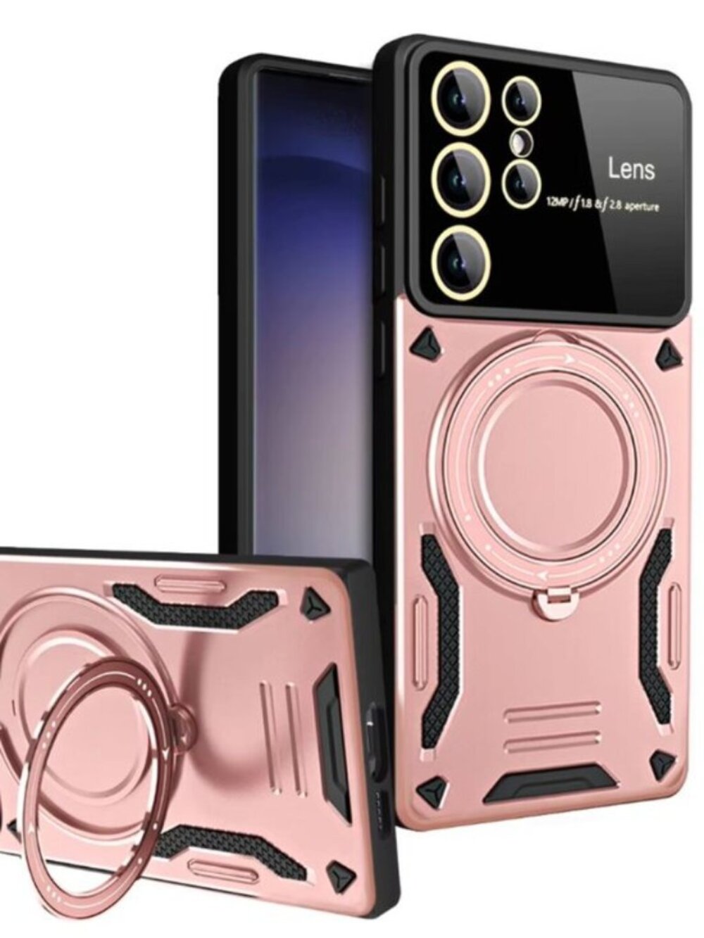 Samsung S25 Ultra Magnetic Ring Case w/ Kickstand Shockproof Hybrid